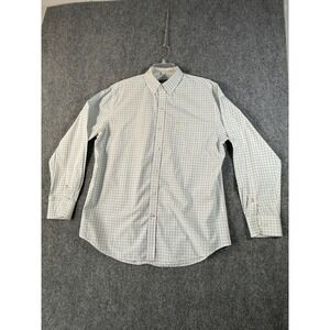 IZOD Premium‎ Essentials Men's Large Check Plaid Button Down Long Sleeve Shirt